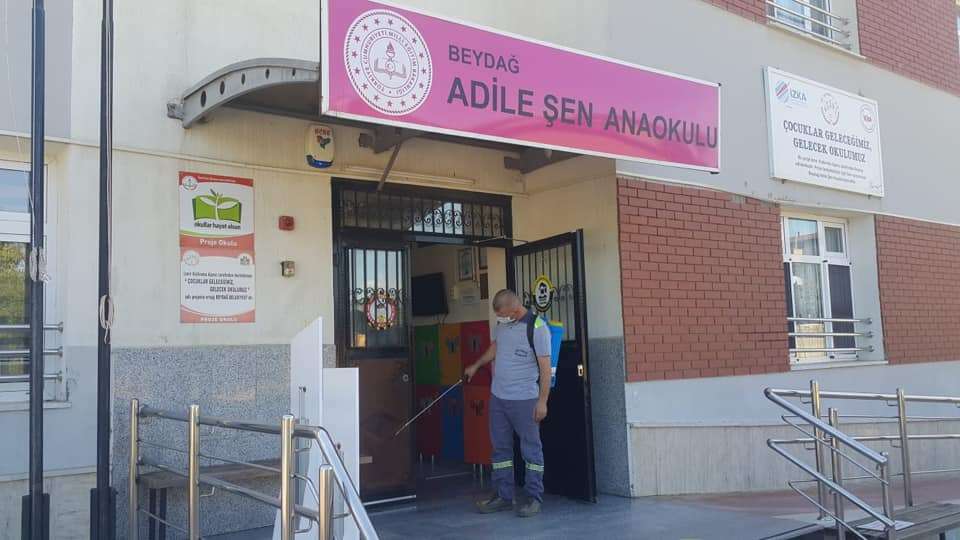 Beydağ’da okullar dezenfekte ediliyor!