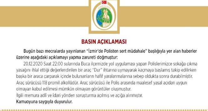 İZMİR VALİLİĞİNDEN DARP İDDİALARINA YÖNELİK ÖNEMLİ AÇIKLAMA