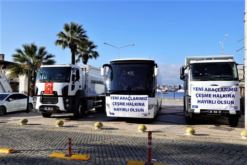 ÇEŞME BELEDİYESİ ARAÇ FİLOSUNA 8 YENİ ARAÇ EKLEDİ