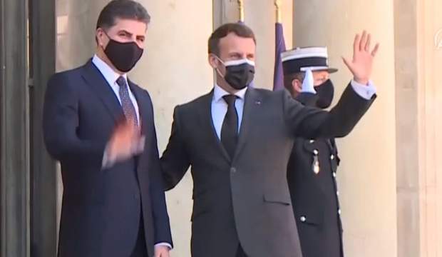 FRANSA CUMHURBAŞKANI MACRON PARİS’TE BARZANİ İLE GÖRÜŞTÜ