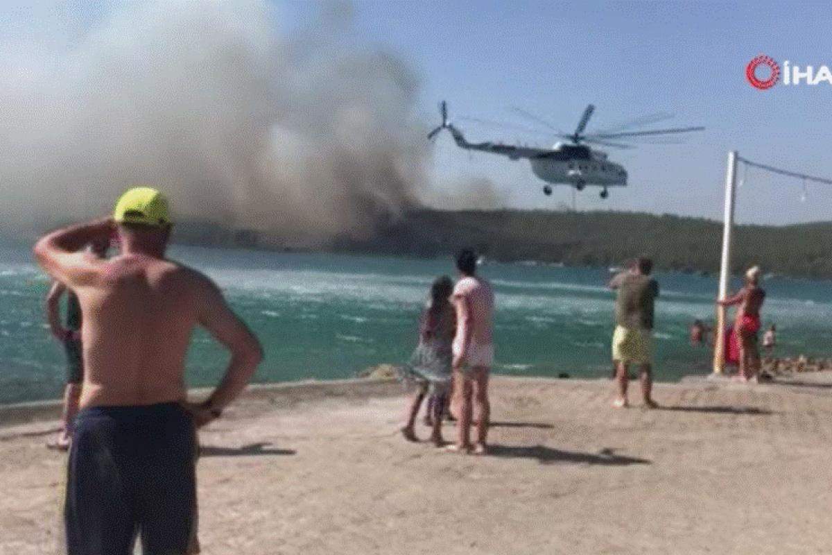 Bodrum’daki yangın otellere yaklaştı, müşteriler tahliye ediliyor