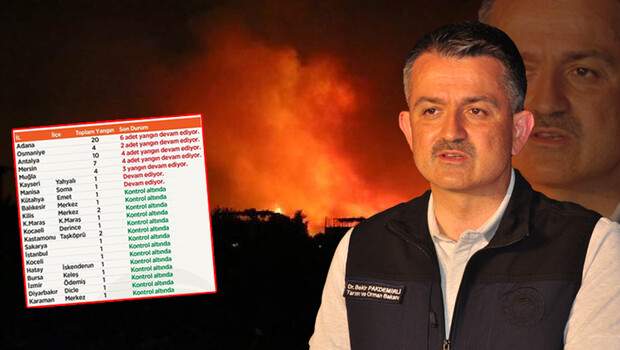 Tarım ve Orman Bakanlığı yangınlara ilişkin son gelişmeyi paylaştı