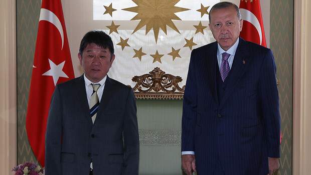 Cumhurbaşkanı Erdoğan, Japonya Dışişleri Bakanı Motegi’yi kabul etti