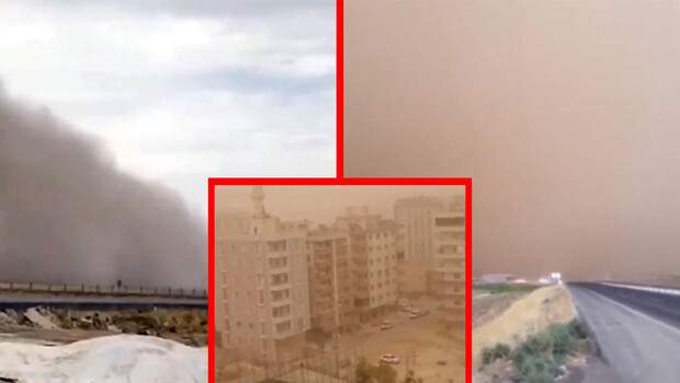 Meteoroloji uyarmıştı… Mardin’in Nusaybin ilçesinde toz taşınımı!