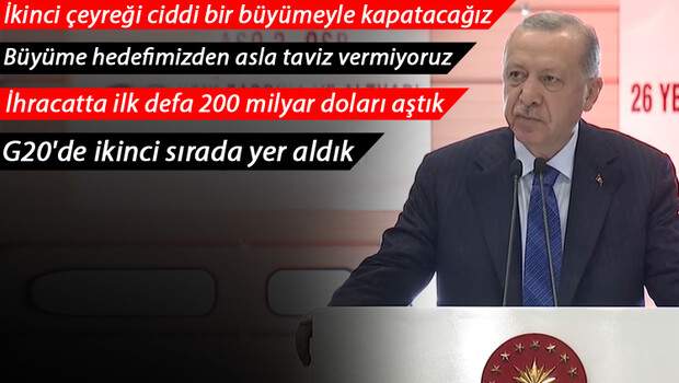 Son dakika… Cumhurbaşkanı Erdoğan: İkinci çeyreği ciddi bir büyümeyle kapatacağız