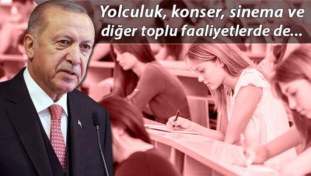 Son dakika haberi! Erdoğan duyurdu: Yüz yüze eğitim ve konser, tiyatro, sinema, seyahat gibi toplu faaliyetlerde PCR testi zorunlu