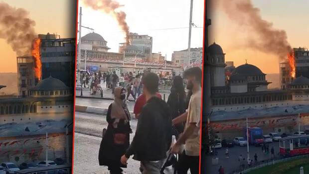 Taksim’de korkutan yangın!
