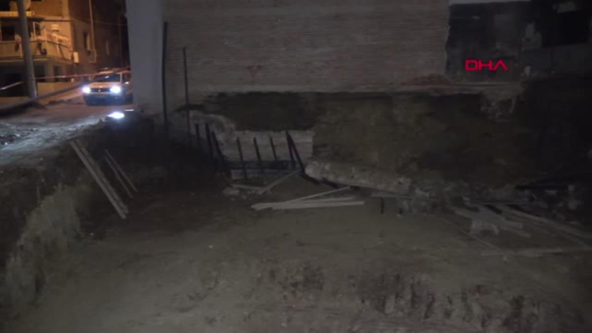 İzmir de inşaat temeli kazısında bitişiğindeki binanın temeli çöktü