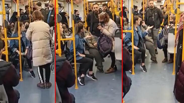 Metroda maske takmayan gençleri uyaran yaşlı kadına hakaret