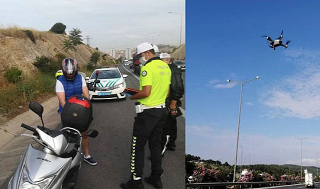 İzmir’de dron destekli trafik denetimi