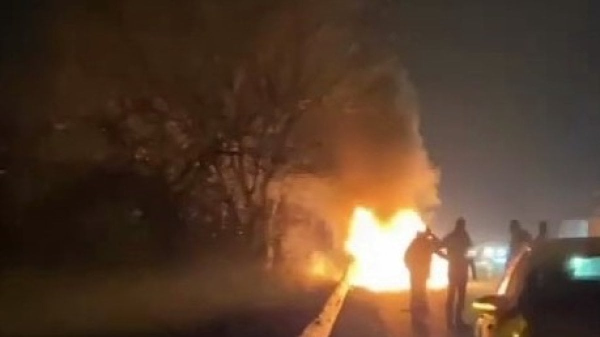 Sakarya’da alev alan araçtaki koyun ve keçiler son anda kurtarıldı
