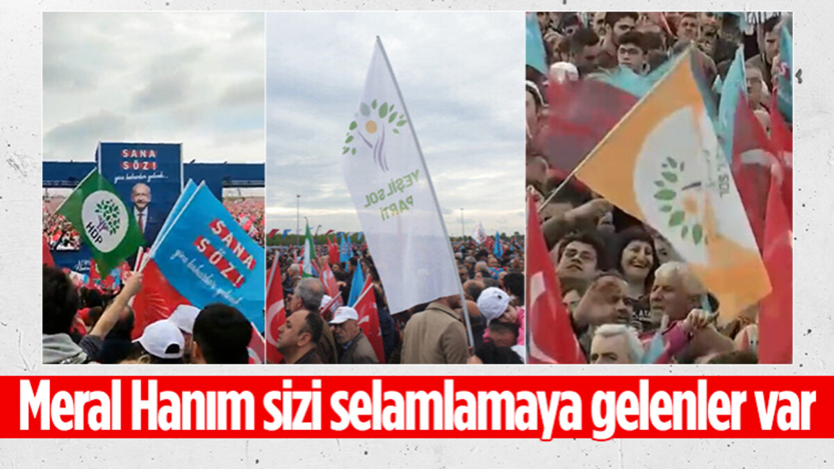 6’lı masanın Maltepe mitinginde HDP bayrakları sallandı