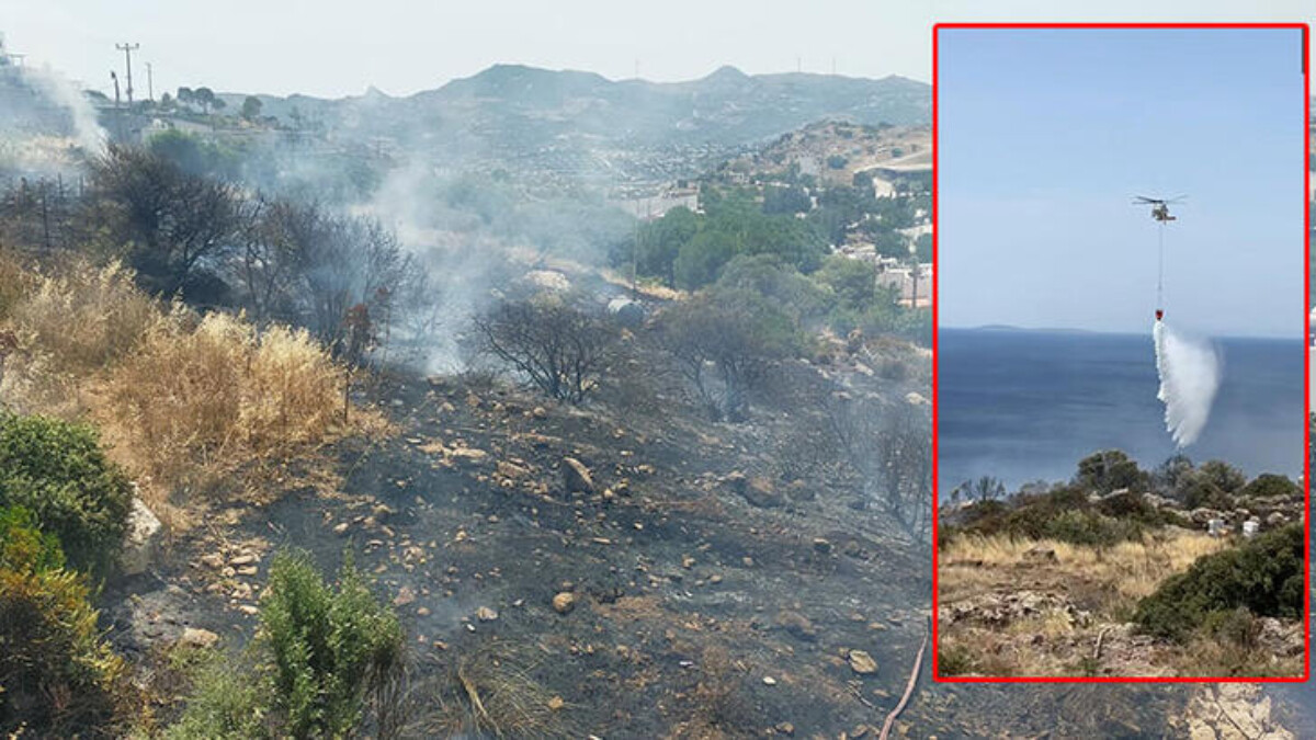 Bodrum’daki yangına yerli ve milli helikopter ‘Nefes’ müdahale etti